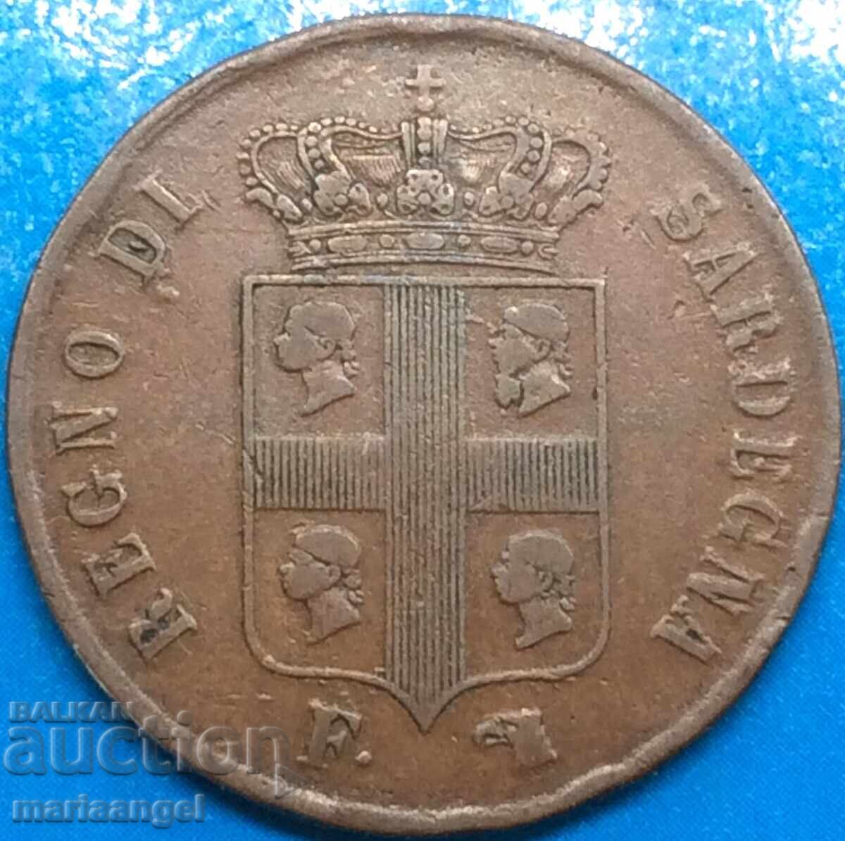 5 centesimi 1842 Ιταλία Σαρδηνία τύπου «4 κεφάλια» σπάνιο - 5