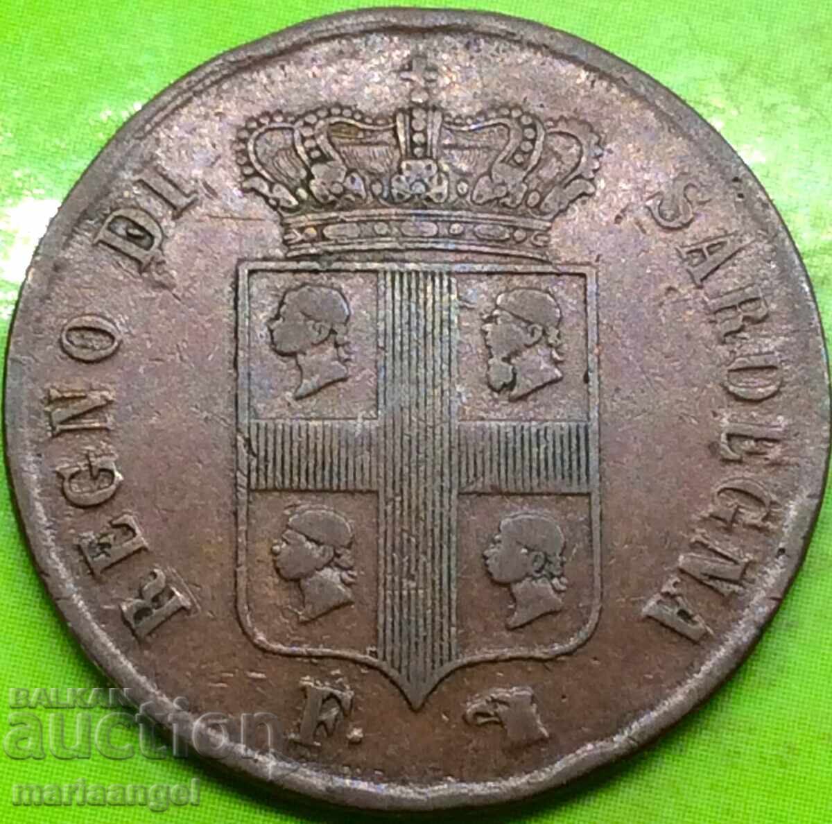 5 centesimi 1842 Ιταλία Σαρδηνία τύπου «4 κεφάλια» σπάνιο