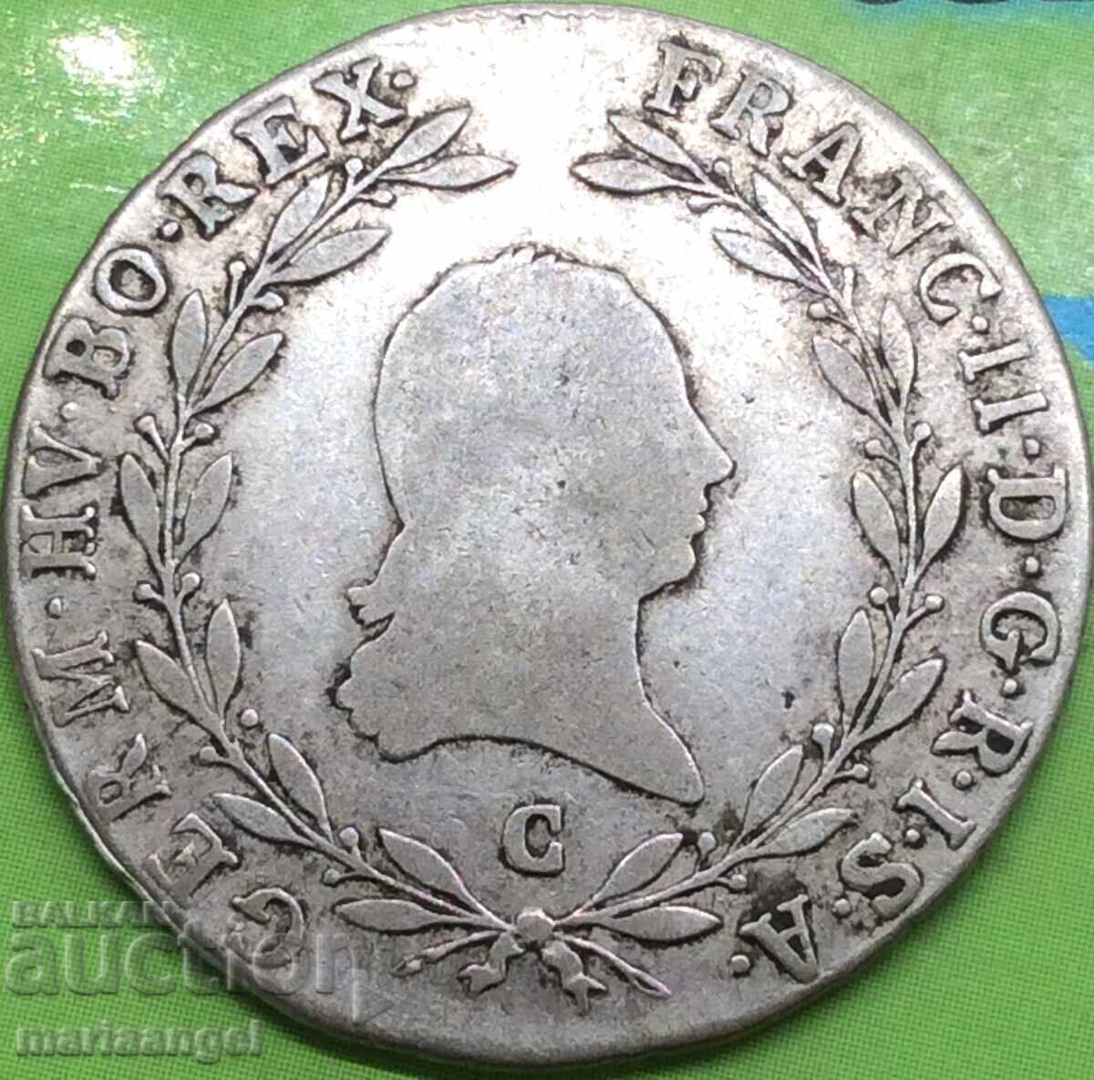 Austria 20 Kreuzer 1804 C - Prague Franz II silver - 5
