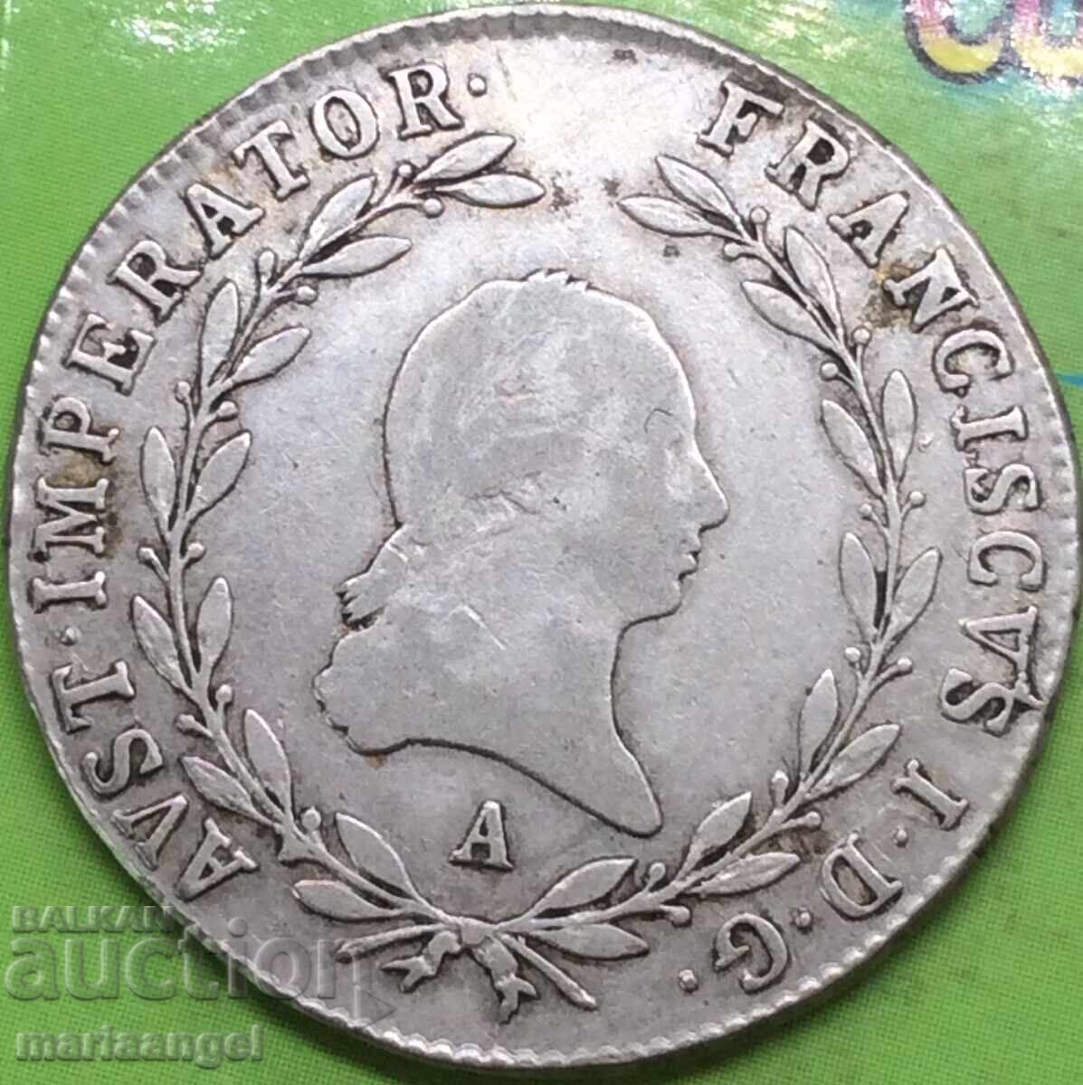 20 Kreuzer 1817 Austria A - Viena Ungaria Argint 20 Kreuzer 1817 Austria A - Viena Ungaria Argint