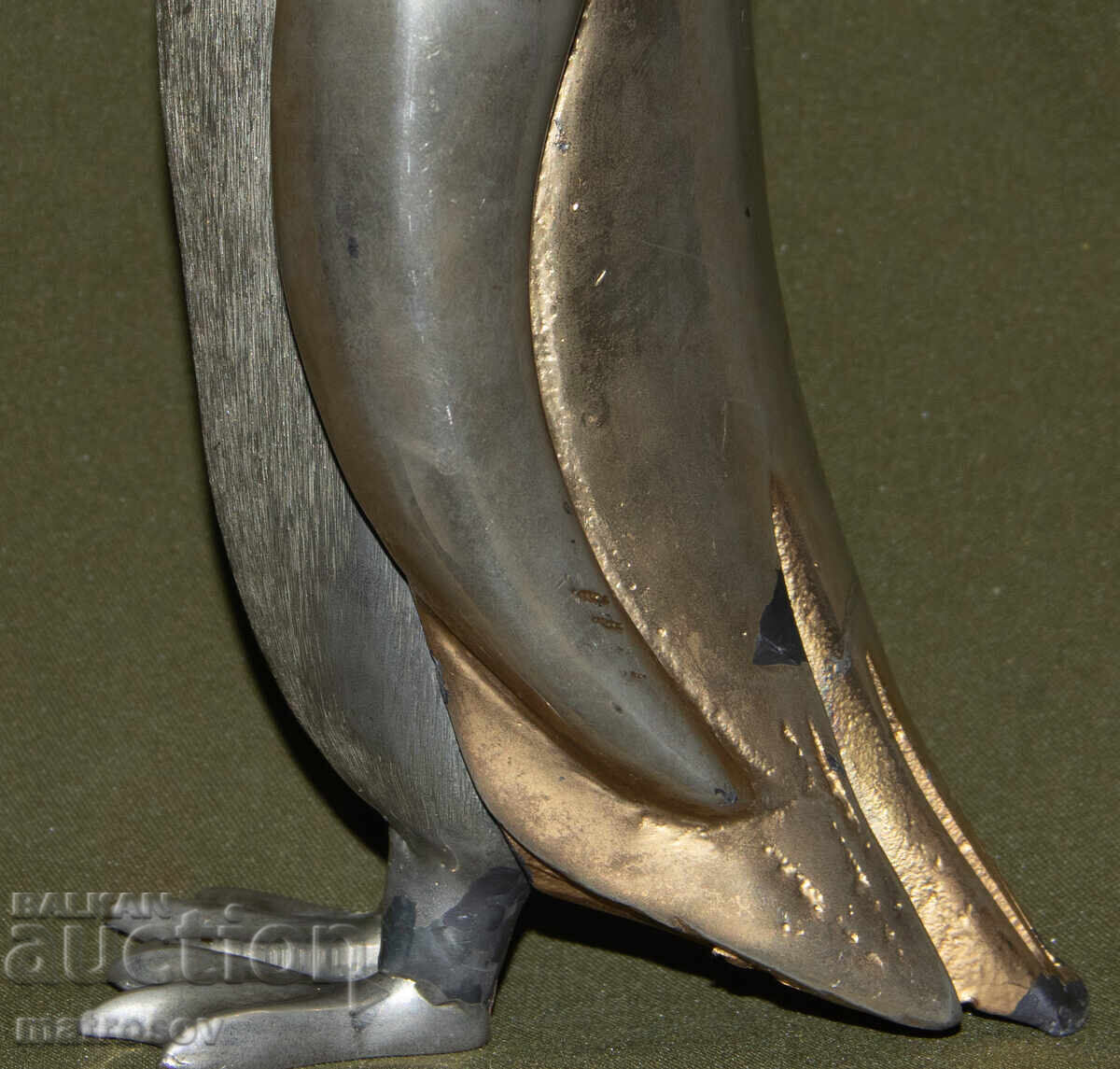 Παράδοση Αυθεντική μεταλλική διακοσμητική φιγούρα, πιγκουίνος