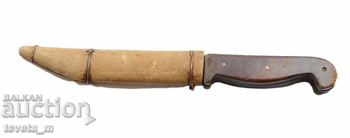 Antique knife with a wooden sheath - 5