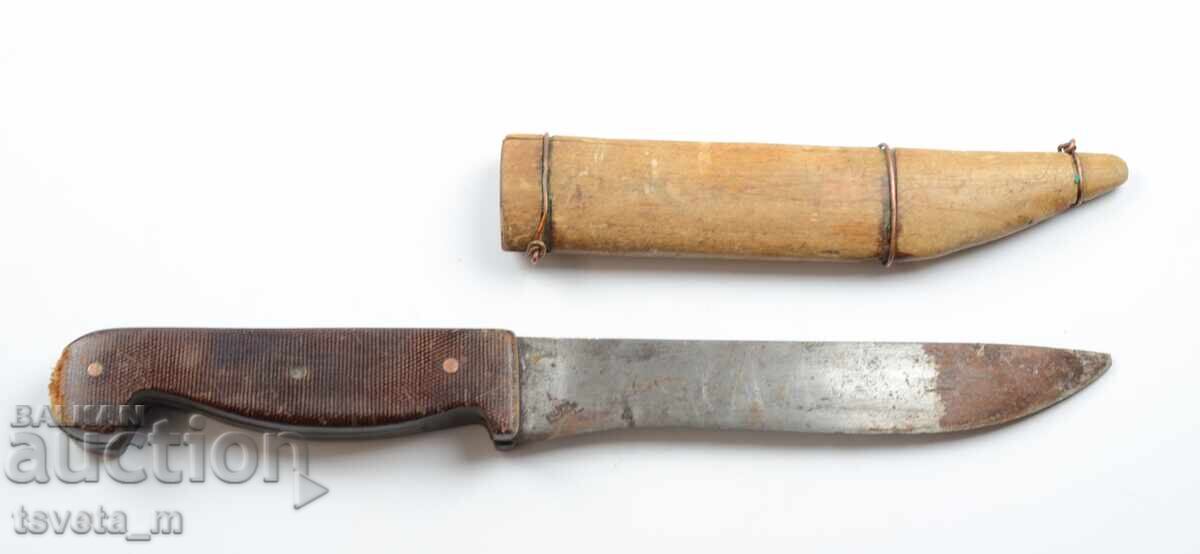 Antique knife with a wooden sheath