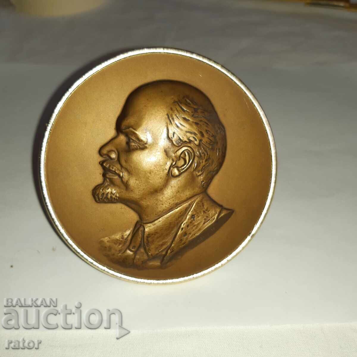 Placă mare de birou, panou de bronz - LENIN. Rusia, URSS Placă mare de birou, panou de bronz - LENIN. Rusia, URSS