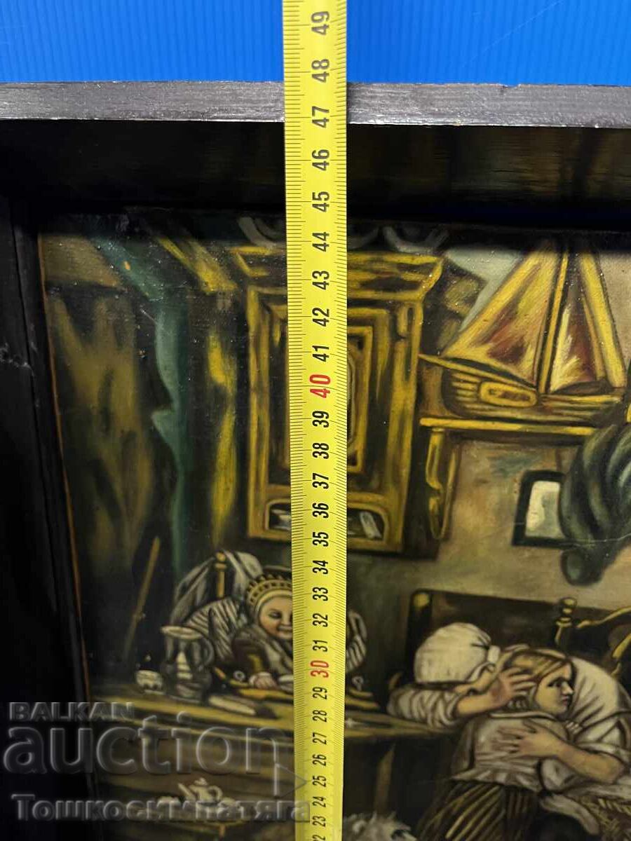 Tablou vechi din 1944, cu vopsele de ulei pe pânză - 5 Tablou vechi din 1944, cu vopsele de ulei pe pânză - 5