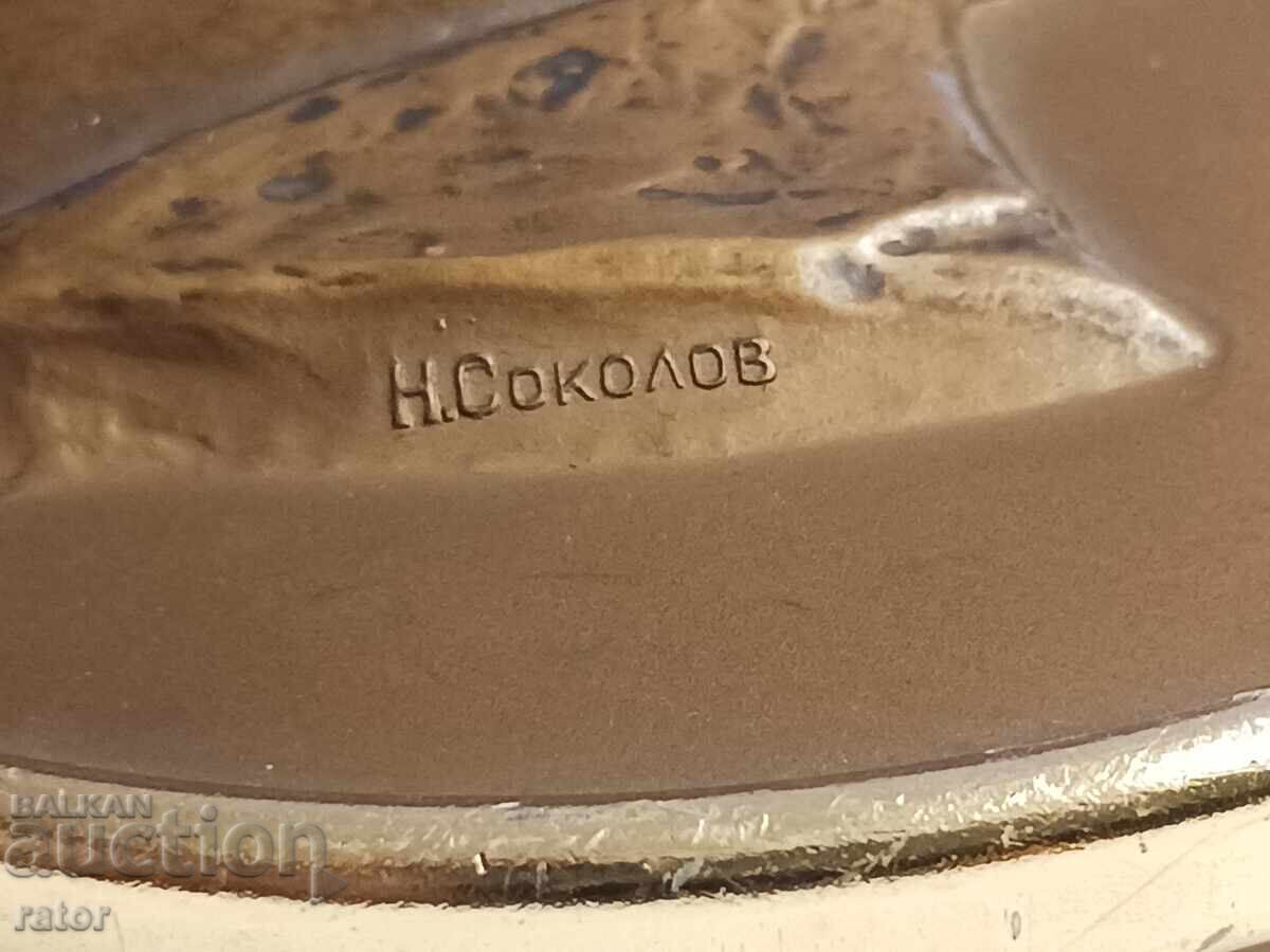 Μεγάλη επιτραπέζια πλάκα, μπρούτζινο πάνελ - LENIN. Ρωσία, ΕΣΣΔ - 6