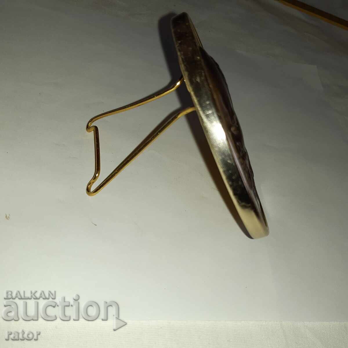 Placă mare de birou, panou de bronz - LENIN. Rusia, URSS - 5