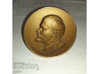 Голям настолен плакет , бронзово пано - ЛЕНИН . Русия ,СССР