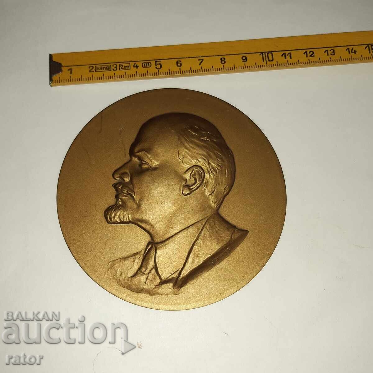 Голям настолен плакет , бронзово пано - ЛЕНИН . Русия ,СССР