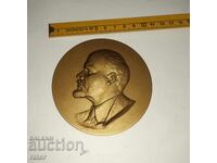 Голям настолен плакет , бронзово пано - ЛЕНИН . Русия ,СССР