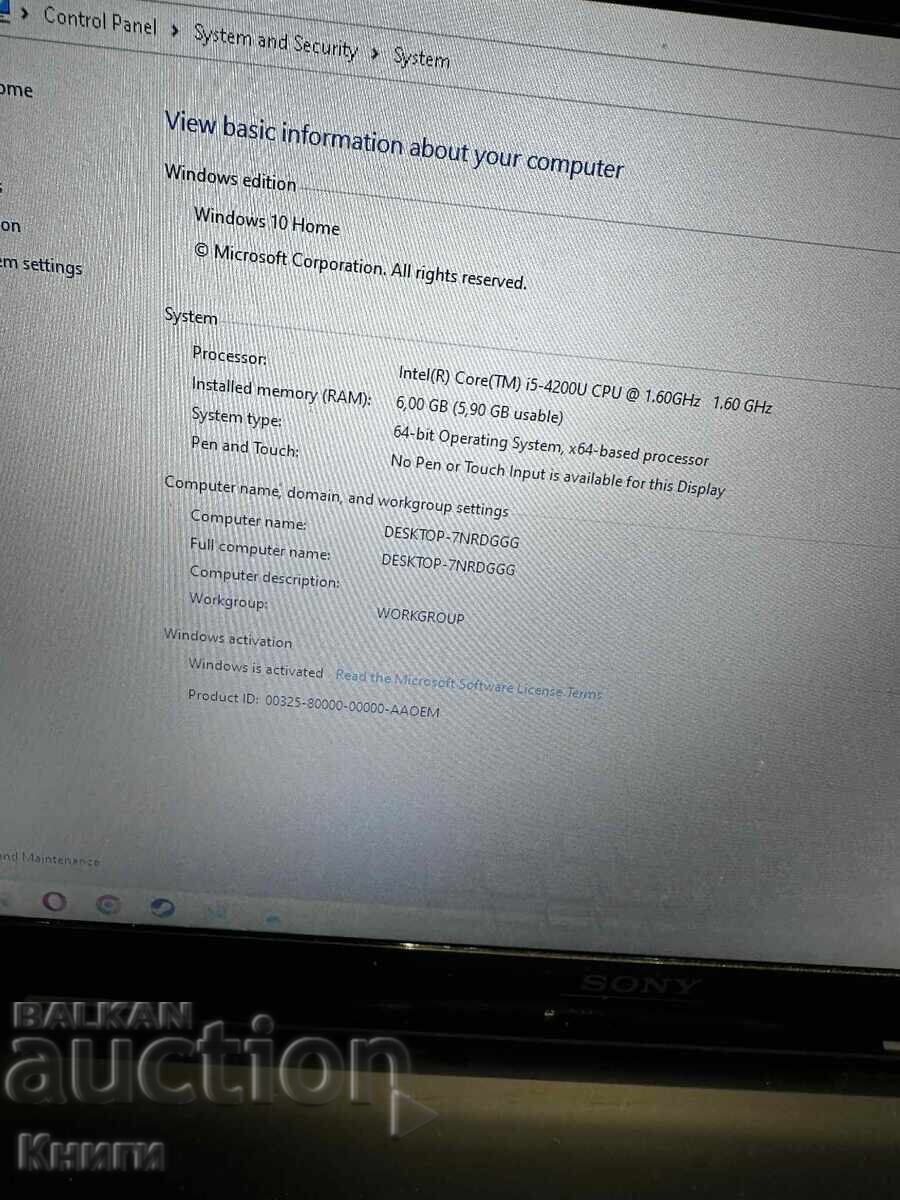 Auction Sony Vaio Laptop Auction Sony Vaio Laptop