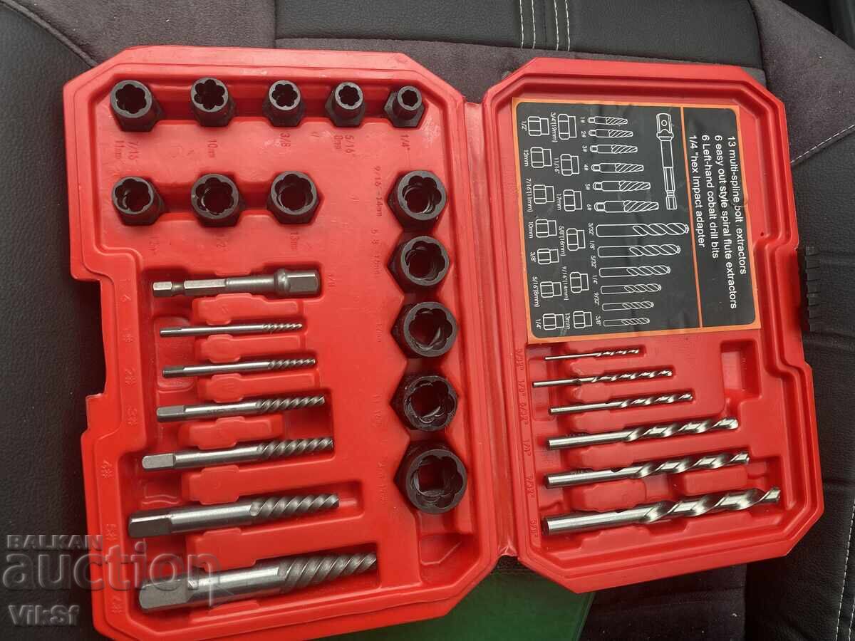 Livrarea Extractoare pentru piulițe și șuruburi deteriorate 8-19 mm, 26 piese Livrarea Extractoare pentru piulițe și șuruburi deteriorate 8-19 mm, 26 piese