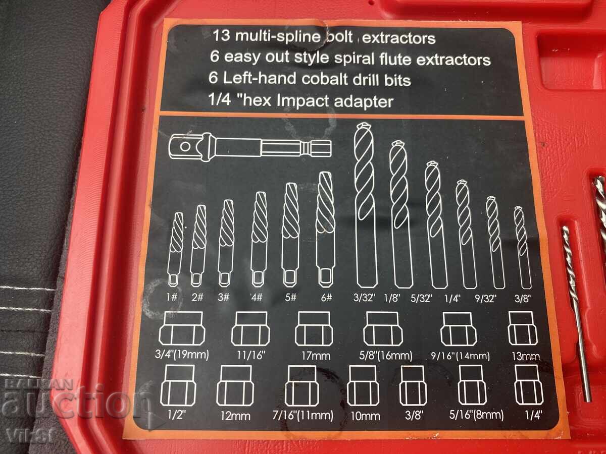 Extractoare pentru piulițe și șuruburi deteriorate 8-19 mm, 26 piese - 5 Extractoare pentru piulițe și șuruburi deteriorate 8-19 mm, 26 piese - 5