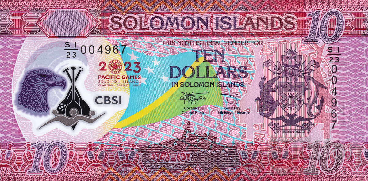 ❤️ ⭐ Νήσοι Σολομώντος 2023 10 $ Polymer UNC Νέο ⭐ ❤️ με τιμή 12.99 BGN | € 6.64 ❤️ ⭐ Νήσοι Σολομώντος 2023 10 $ Polymer UNC Νέο ⭐ ❤️ με τιμή 12.99 BGN | € 6.64