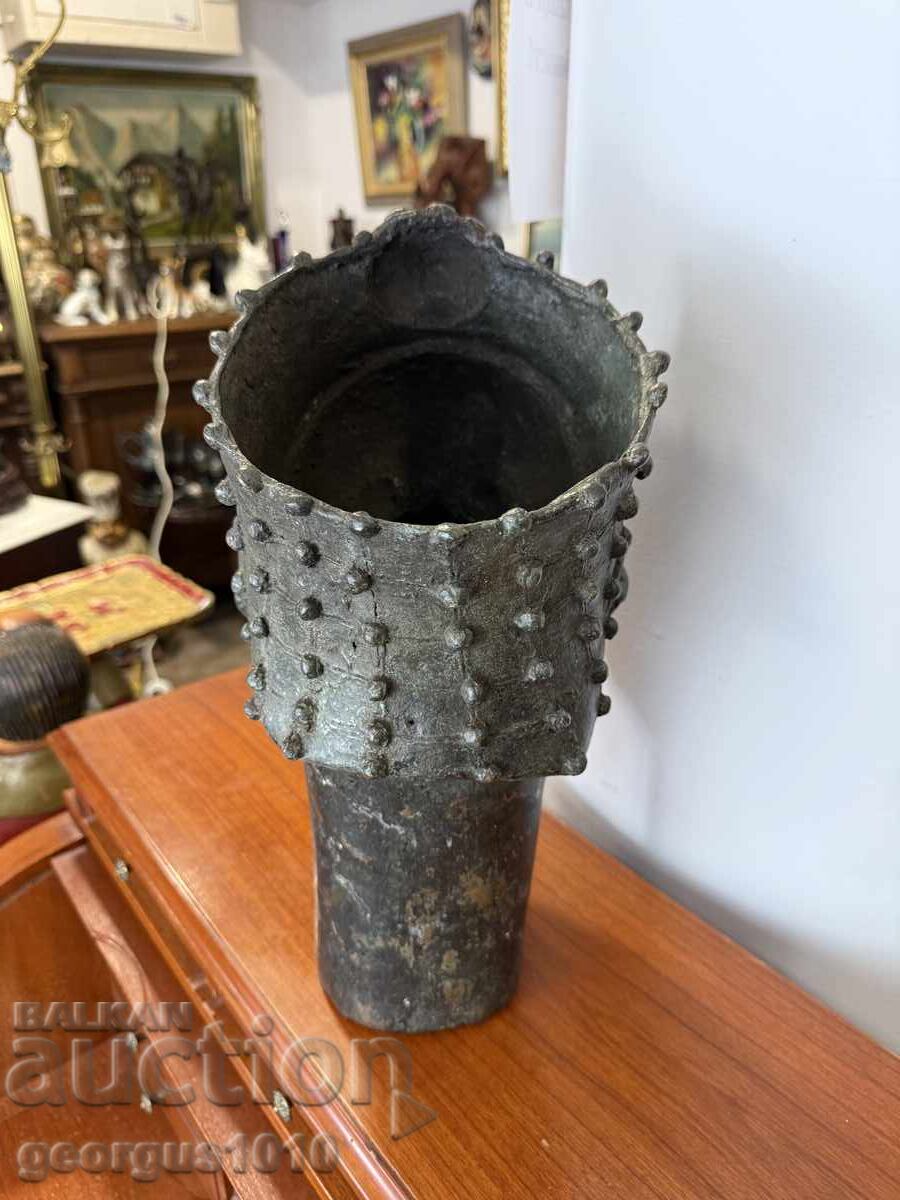 Αφρικανική τέχνη μπρούτζινο κεφάλι Μπενίν №7390 - 6