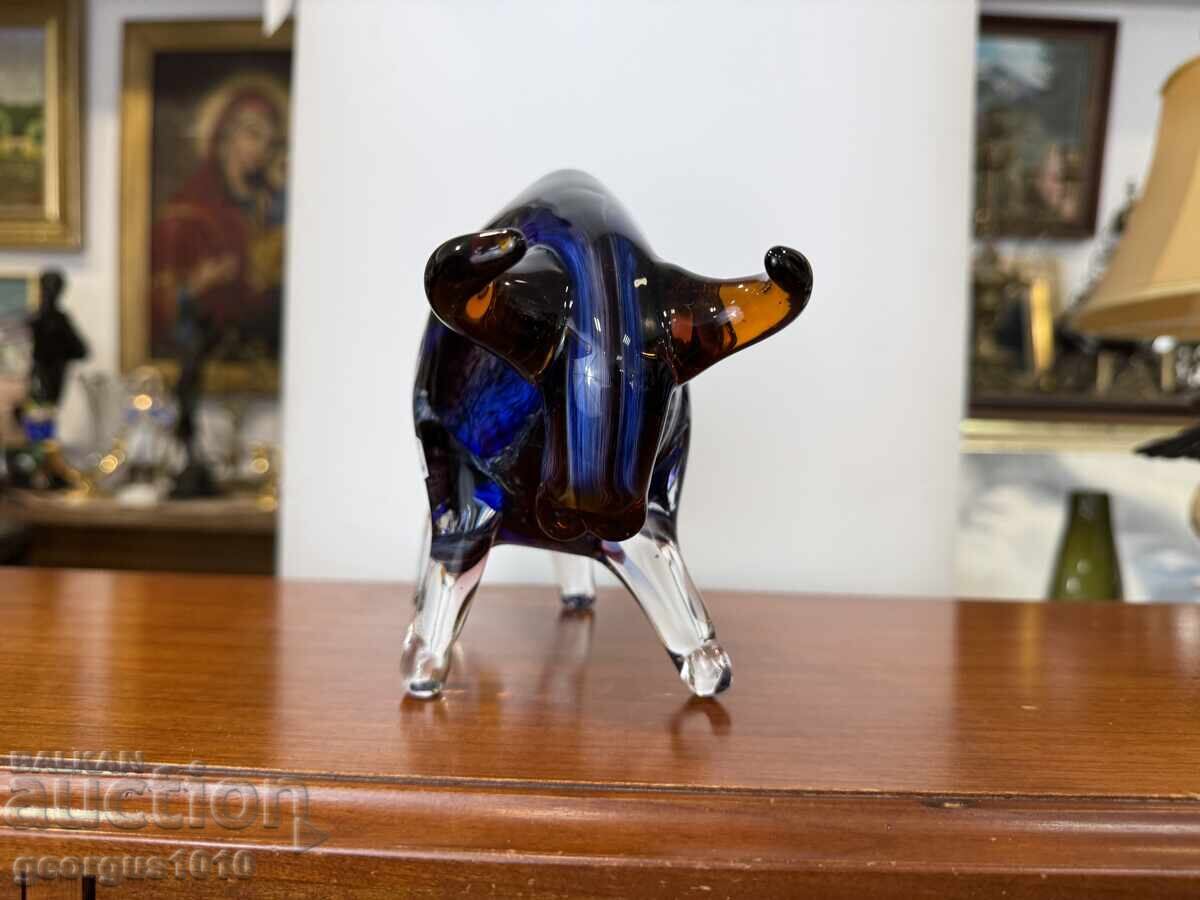 Δημοπρασία Γυάλινη φιγούρα ταύρος/βίσωνας από έγχρωμο γυαλί №7391