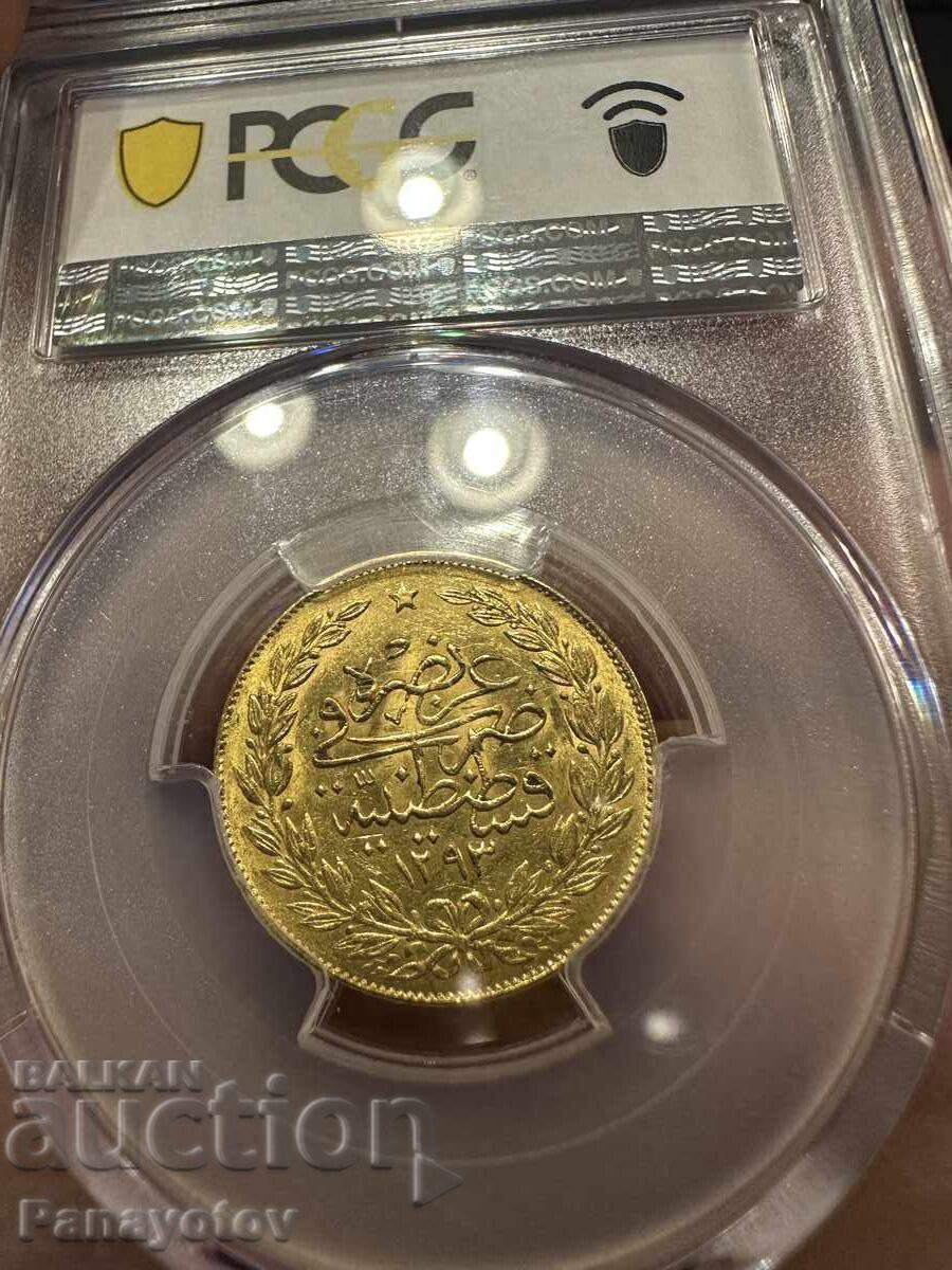 100 KURUSH AU 58 AUR 58 ZLATO TURCIA IMPERIUL OTOMAN PCGS NGC TOP - 5