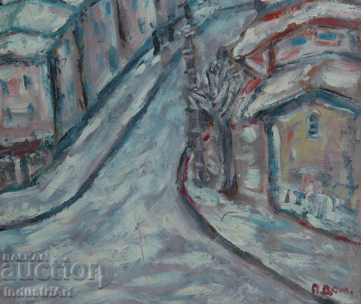 Delivery of Oil painting, genre scene, cityscape