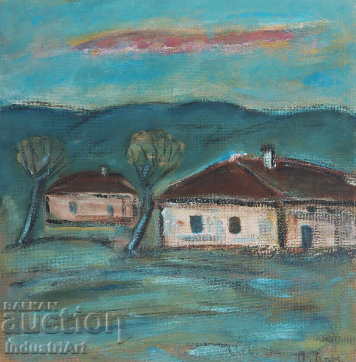 Έργο ζωγραφικής με λάδι, τοπίο