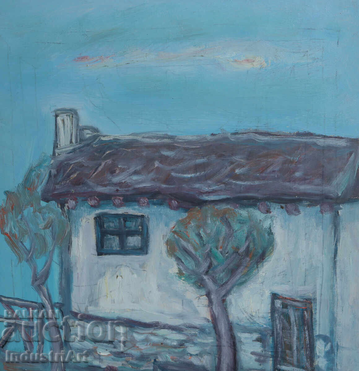 Delivery of Oil painting, genre scene, village landscape