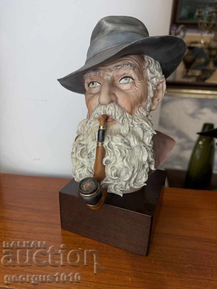 Italian porcelain bust "Old Man with a Pipe" No. 7394 with price 350.00 BGN | € 178.95