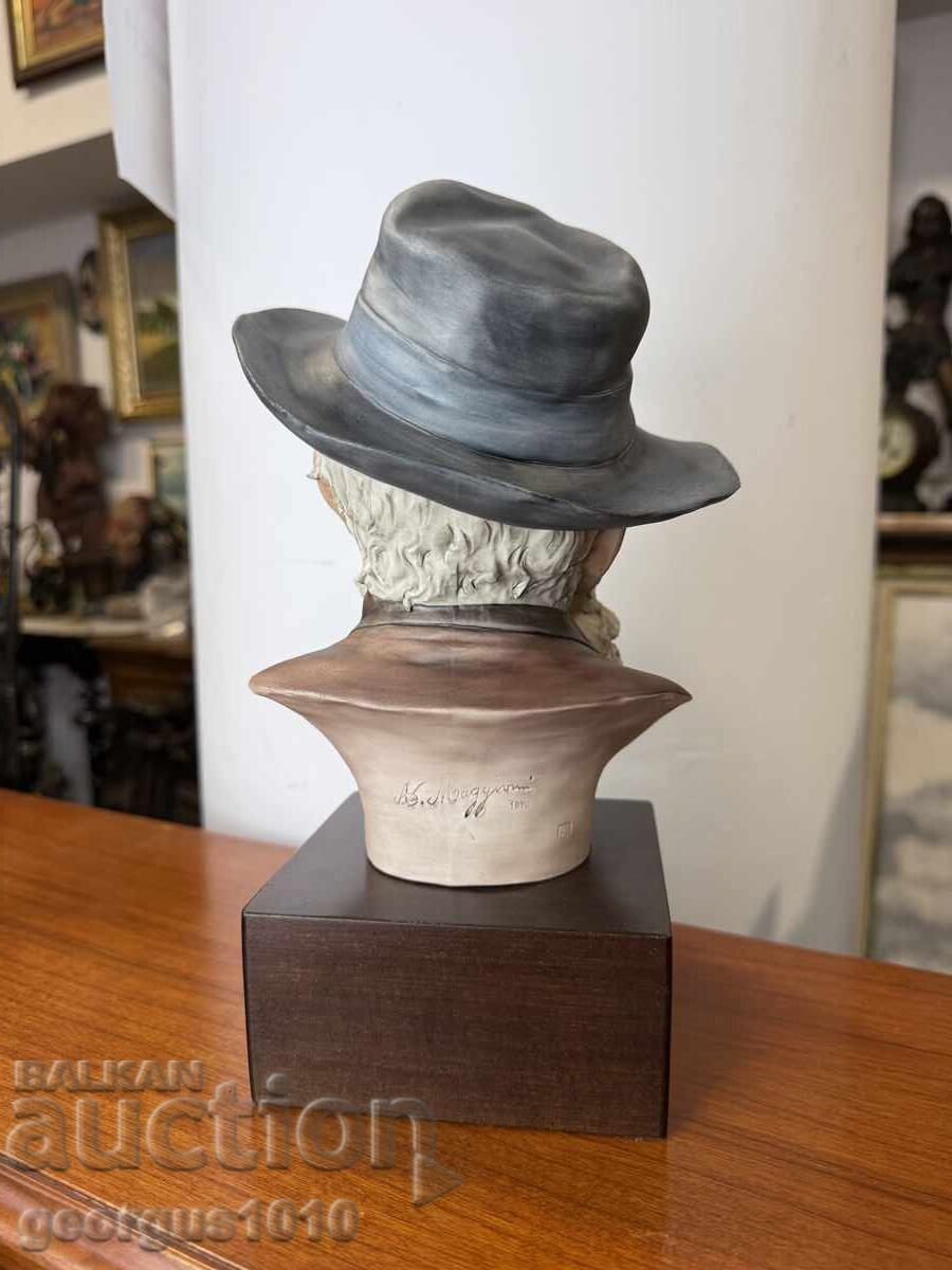 Italian porcelain bust "Old Man with a Pipe" No. 7394 - 6