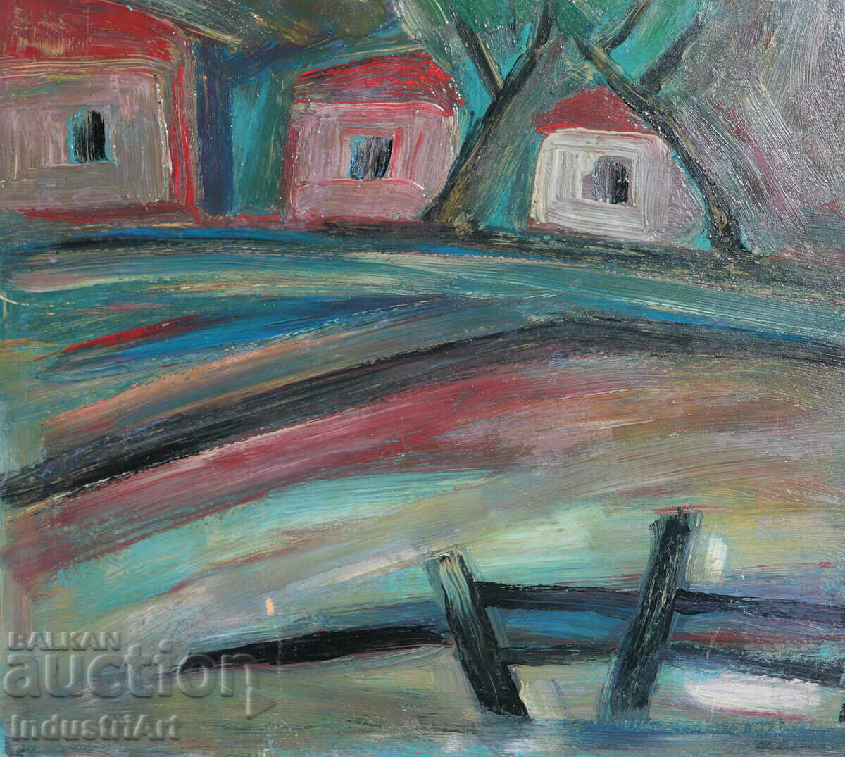 Oil painting, genre scene, village landscape - 5