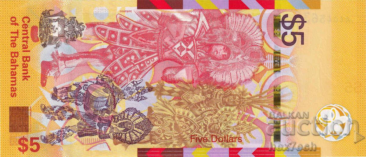 Δημοπρασία ❤️ ⭐ Μπαχάμες 2020 5 $ UNC Νέο ⭐ ❤️