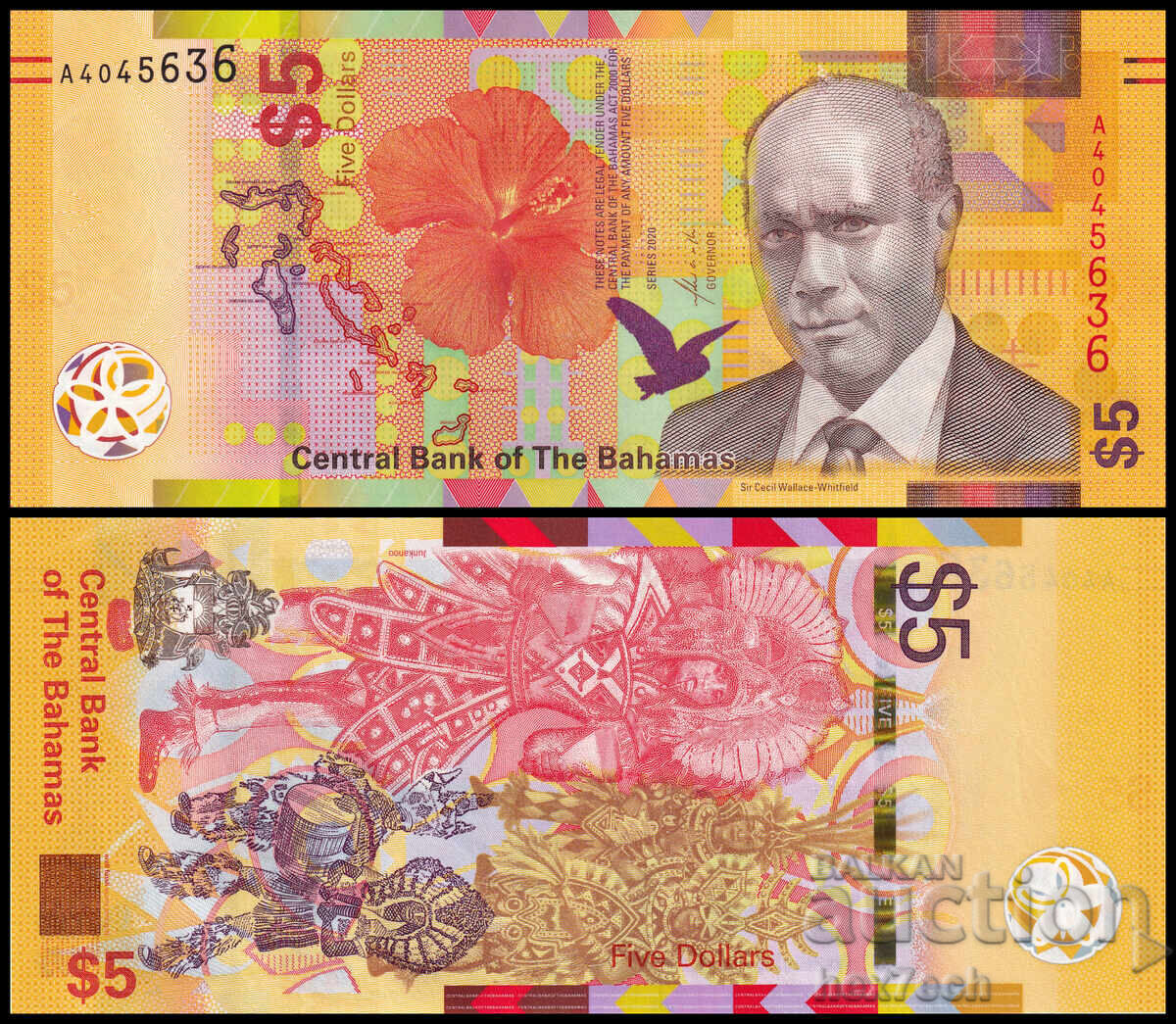 ❤️ ⭐ Μπαχάμες 2020 5 $ UNC Νέο ⭐ ❤️