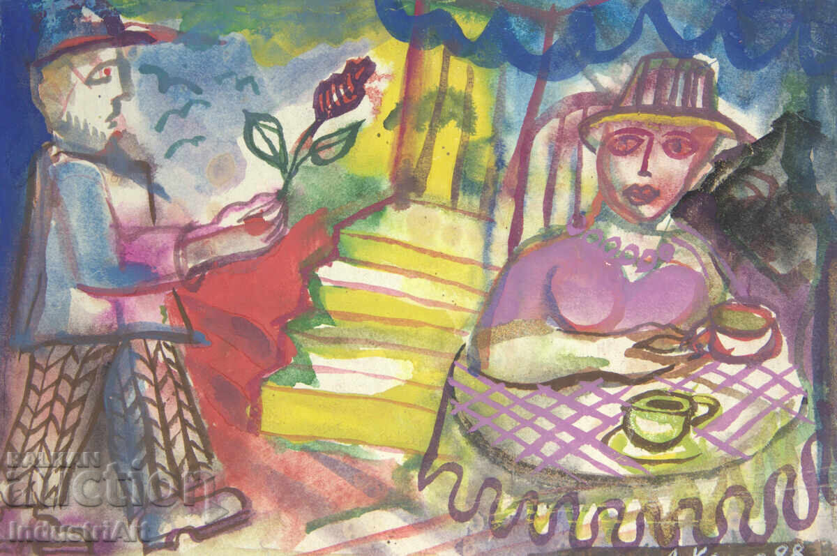 Contemporary Art Watercolor Expressionist Composition - 5