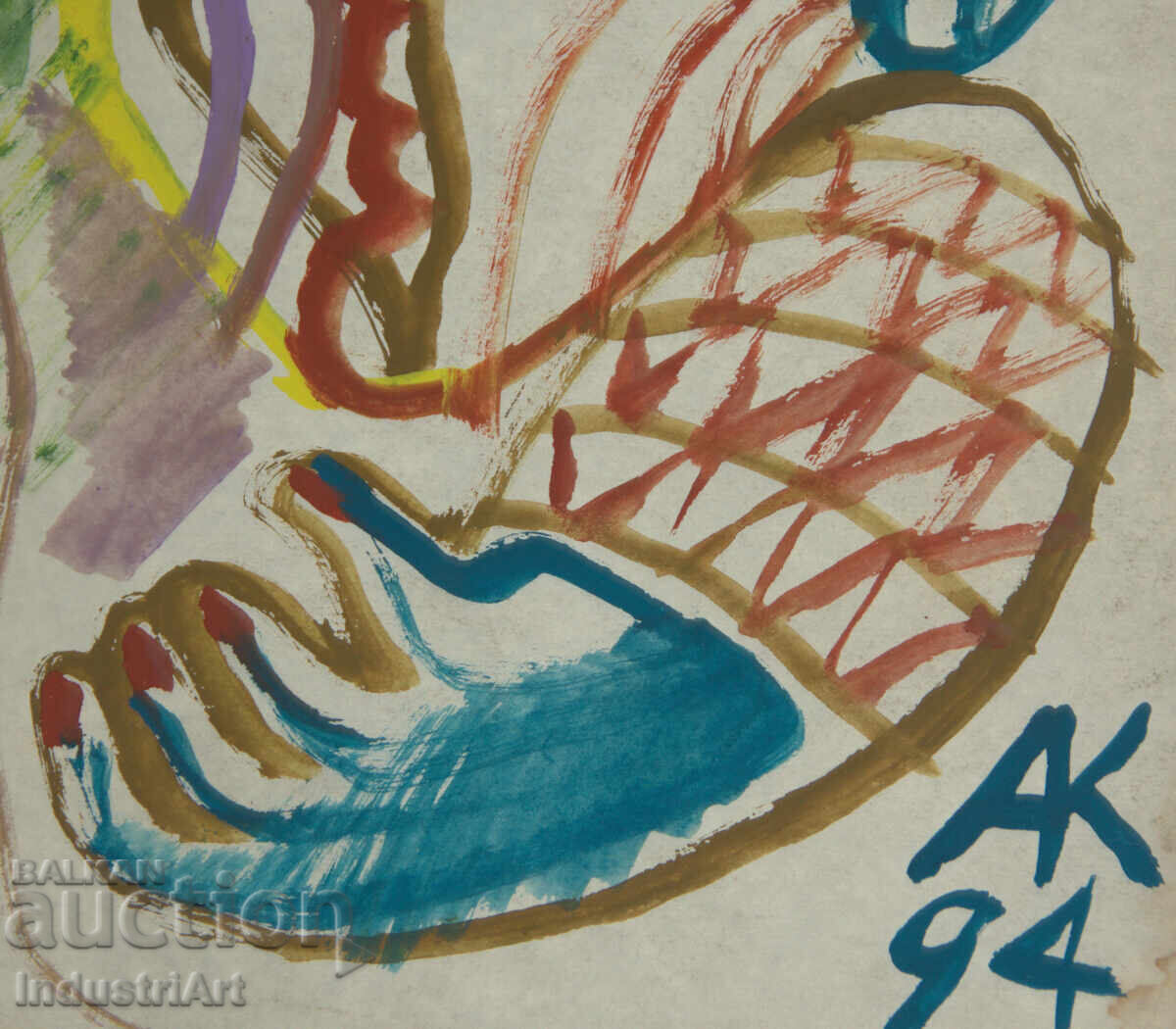 Contemporary Art, Watercolor Expressionist Portrait - 5