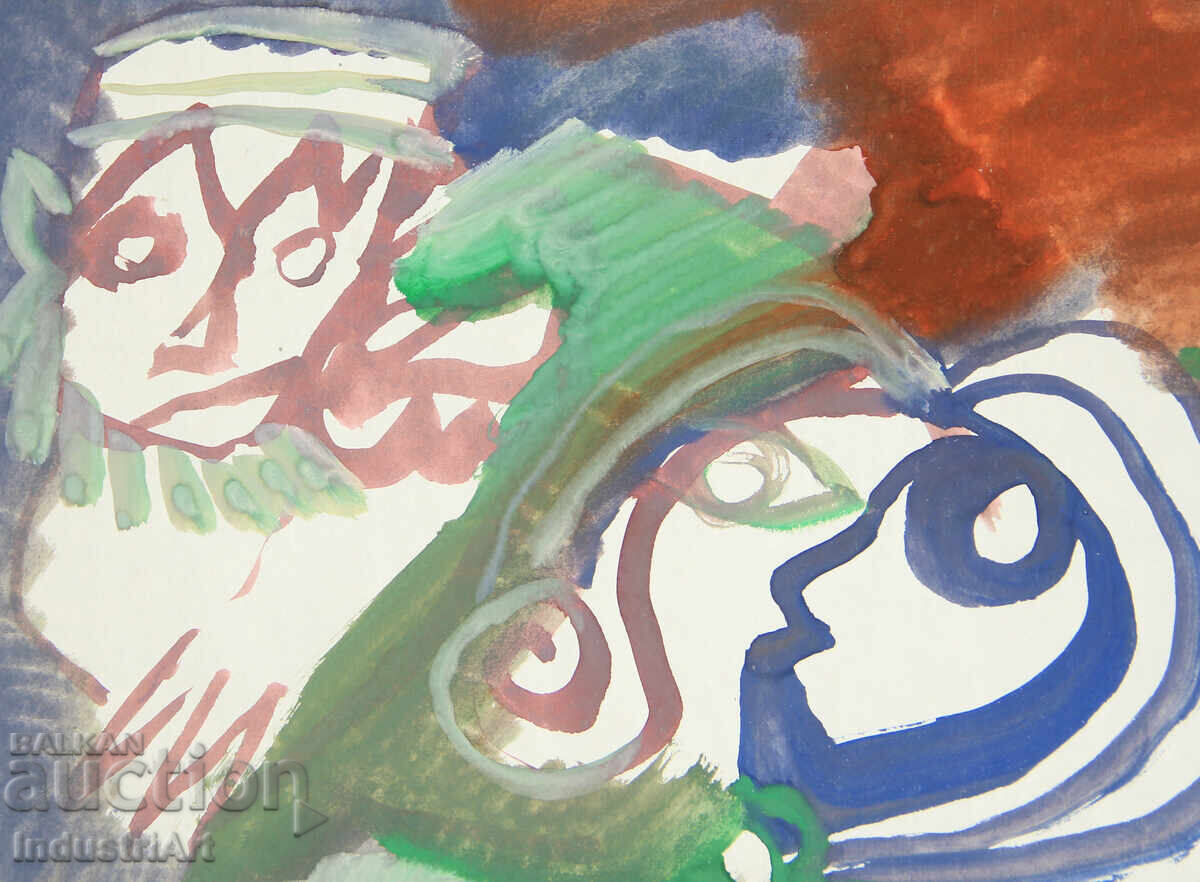 Contemporary Art Watercolor Expressionist Composition