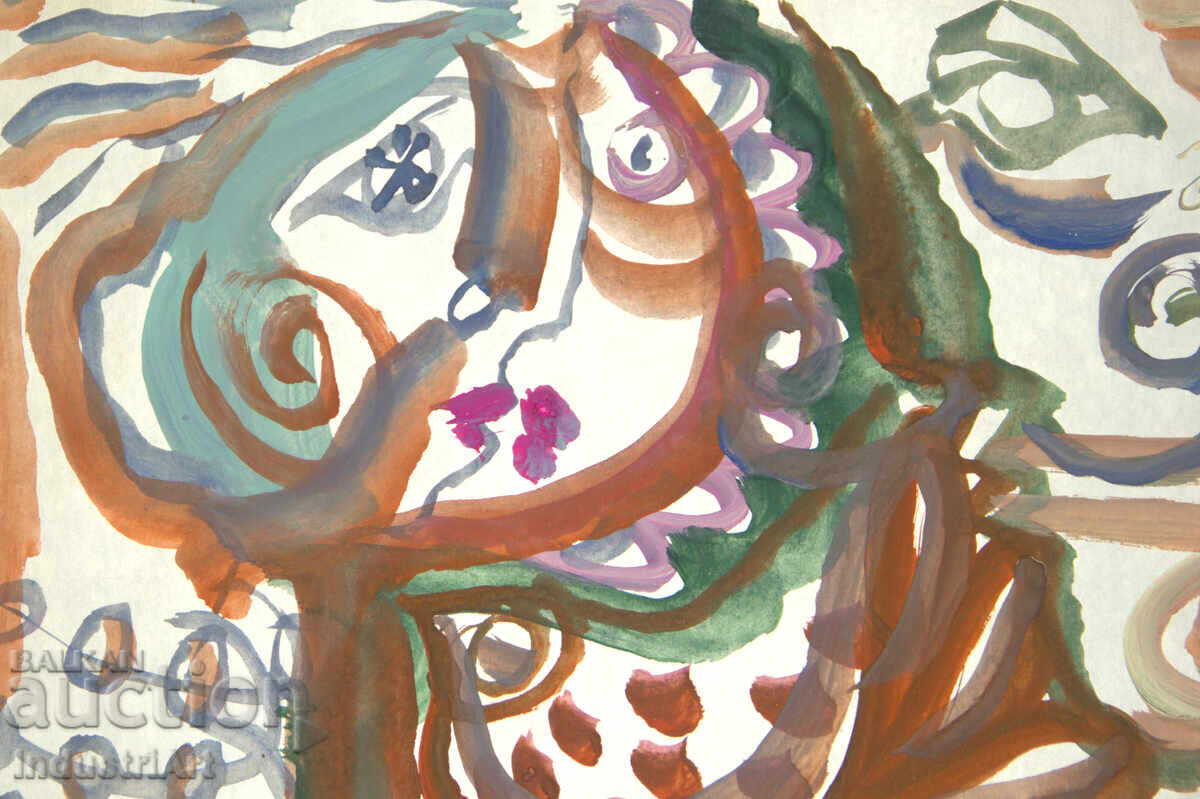Modern Art Watercolor Abstract Portrait with price 100.00 BGN | € 51.13