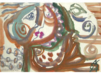 Modern Art Watercolor Abstract Portrait