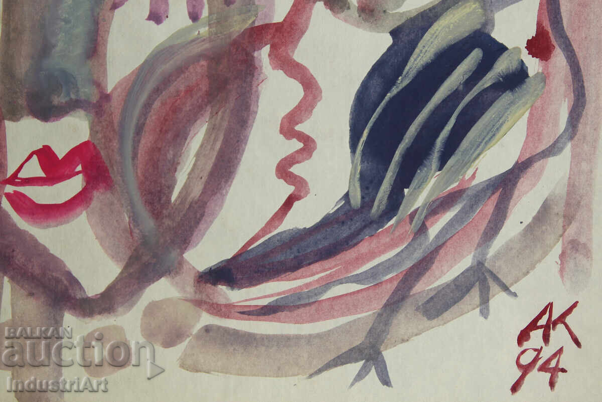 Delivery of Modern Art Watercolor Abstract Portrait