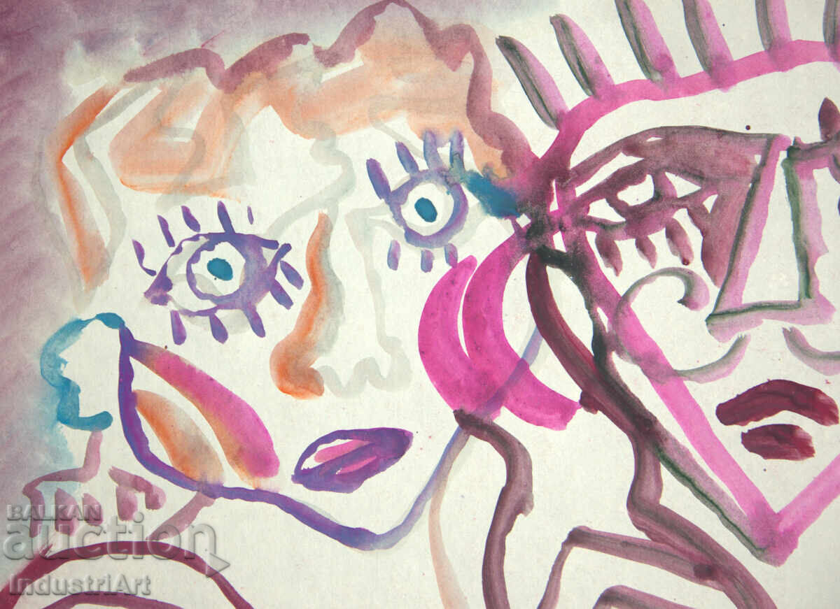 Modern Art Watercolor Abstract Portrait with price 100.00 BGN | € 51.13