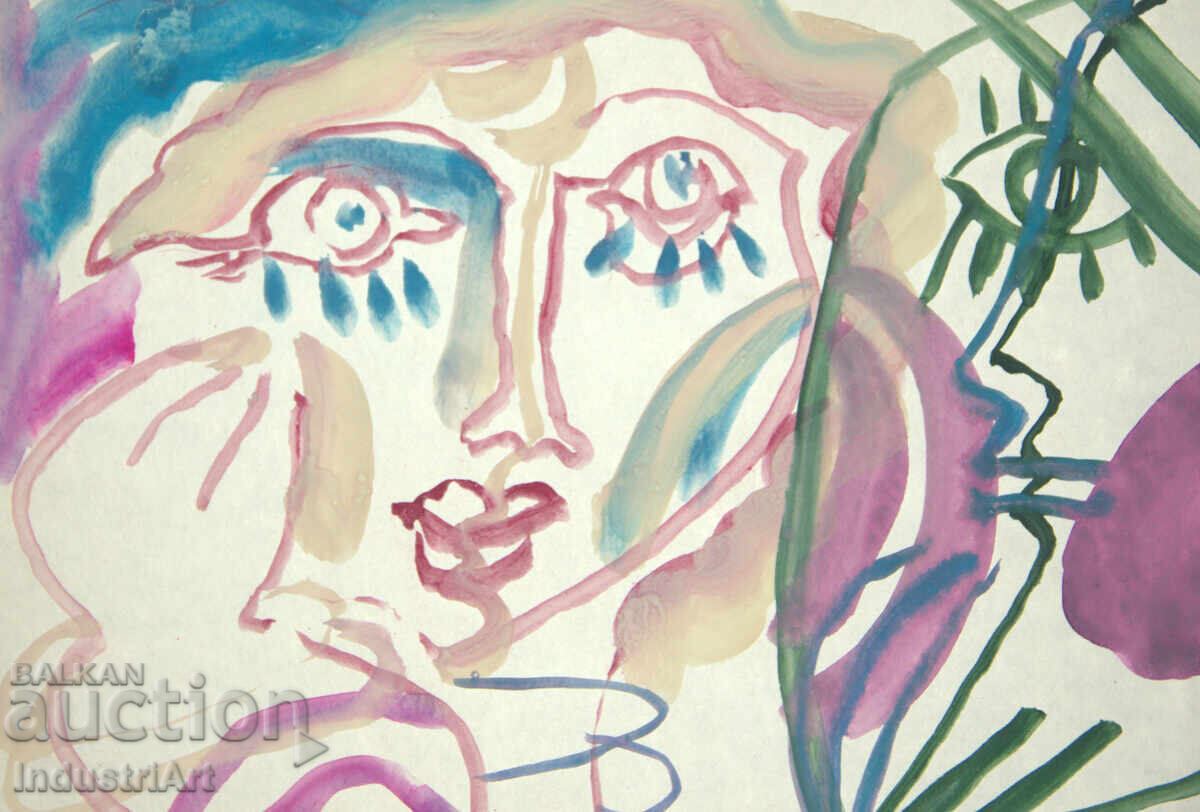 Modern art, watercolor abstract portrait with price 100.00 BGN | € 51.13