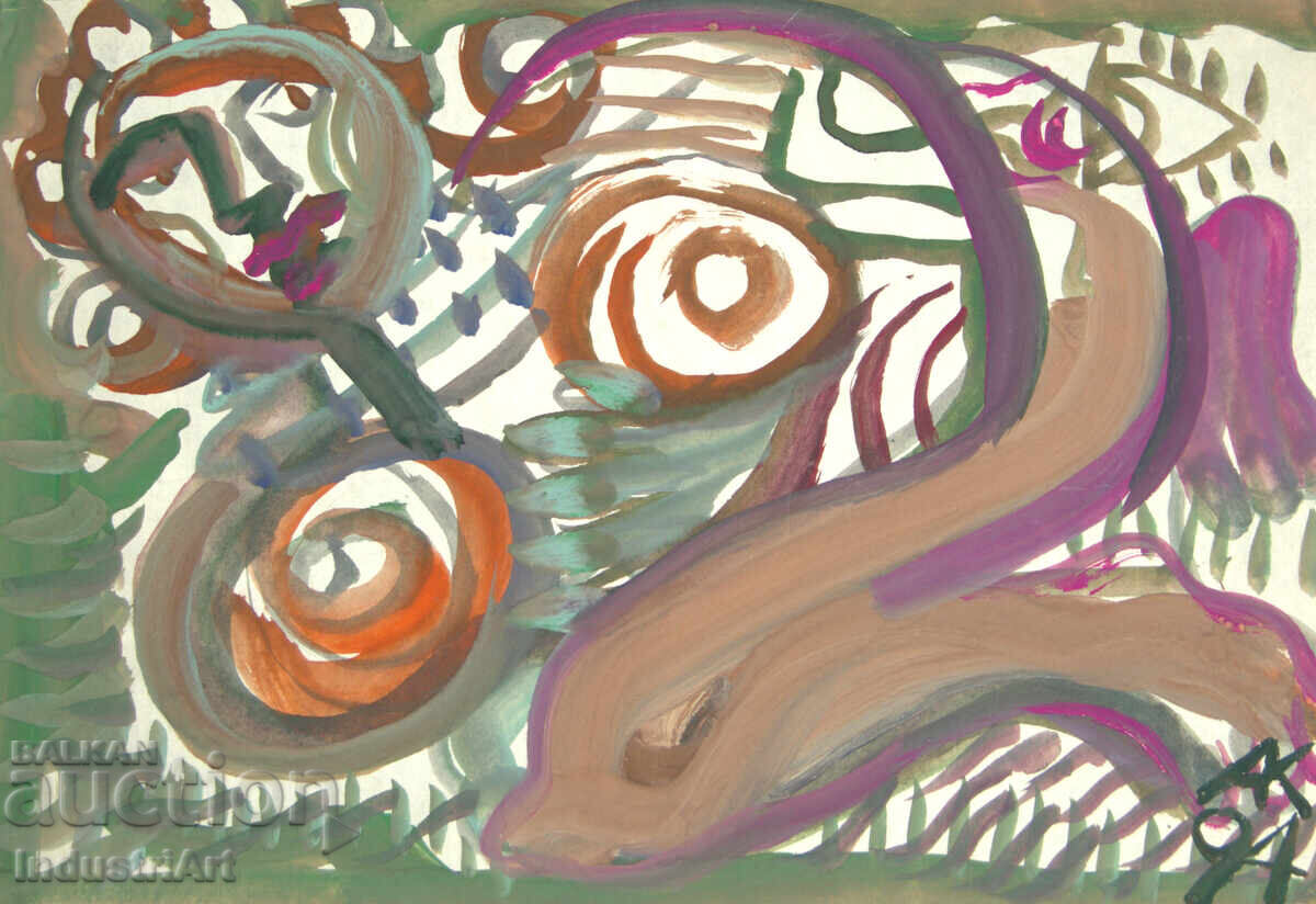 Delivery of Modern art, watercolor abstract nude body