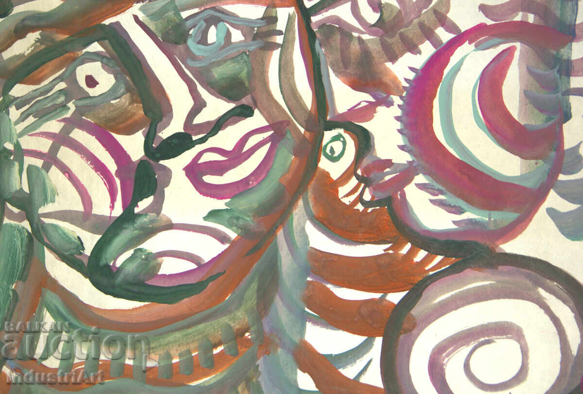 Modern art, watercolor abstract portrait couple with price 100.00 BGN | € 51.13