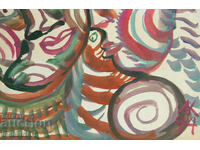 Modern art, watercolor abstract portrait couple