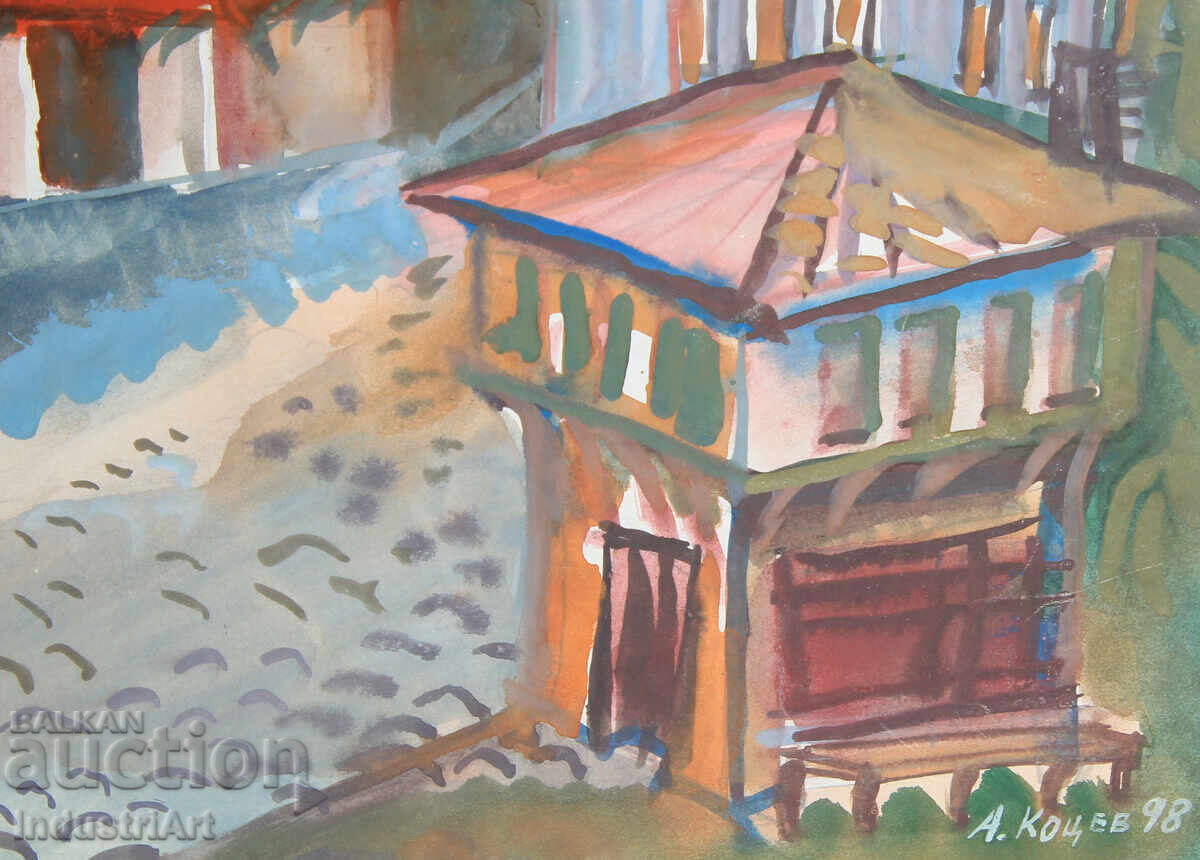 Delivery of Modern art watercolor cityscape