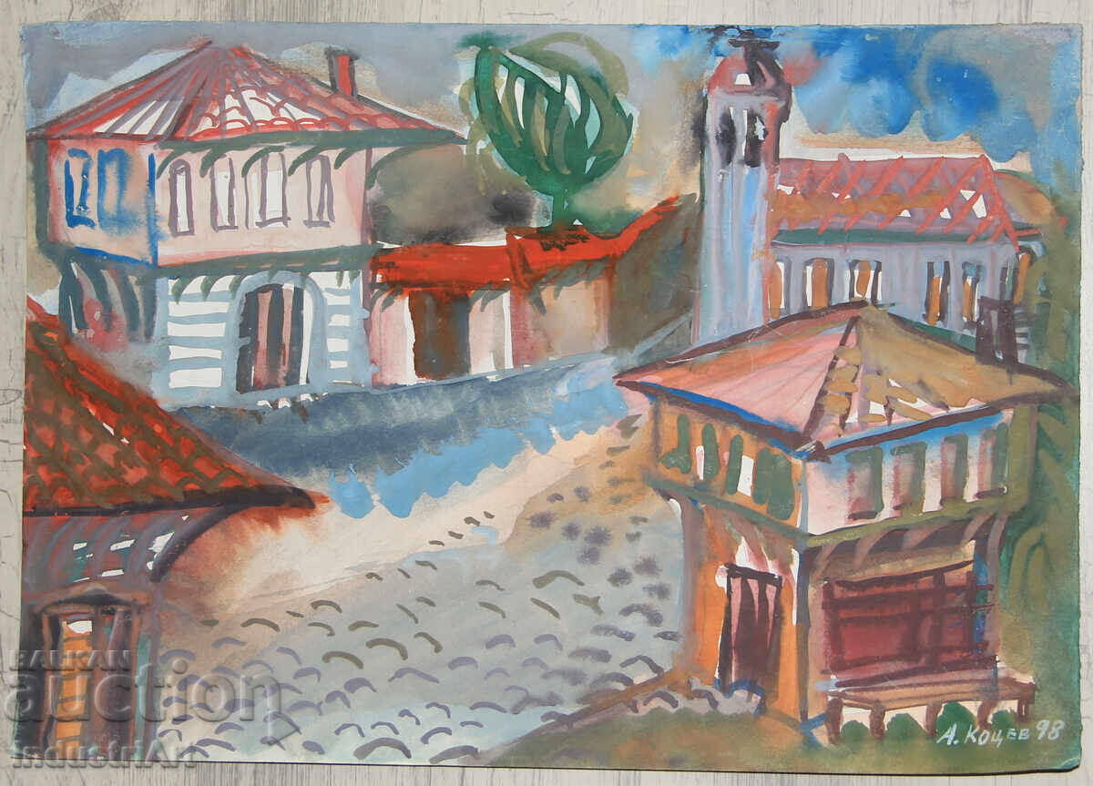 Modern art watercolor cityscape - 5