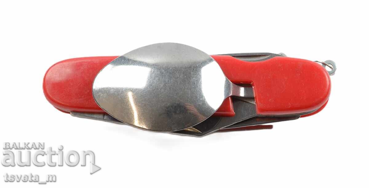 Τουριστικό μαχαίρι τσέπης με ΠΙΡΟΥΝΟ ΚΑΙ ΚΟΥΤΑΛΙ Τουριστικό μαχαίρι τσέπης με ΠΙΡΟΥΝΟ ΚΑΙ ΚΟΥΤΑΛΙ