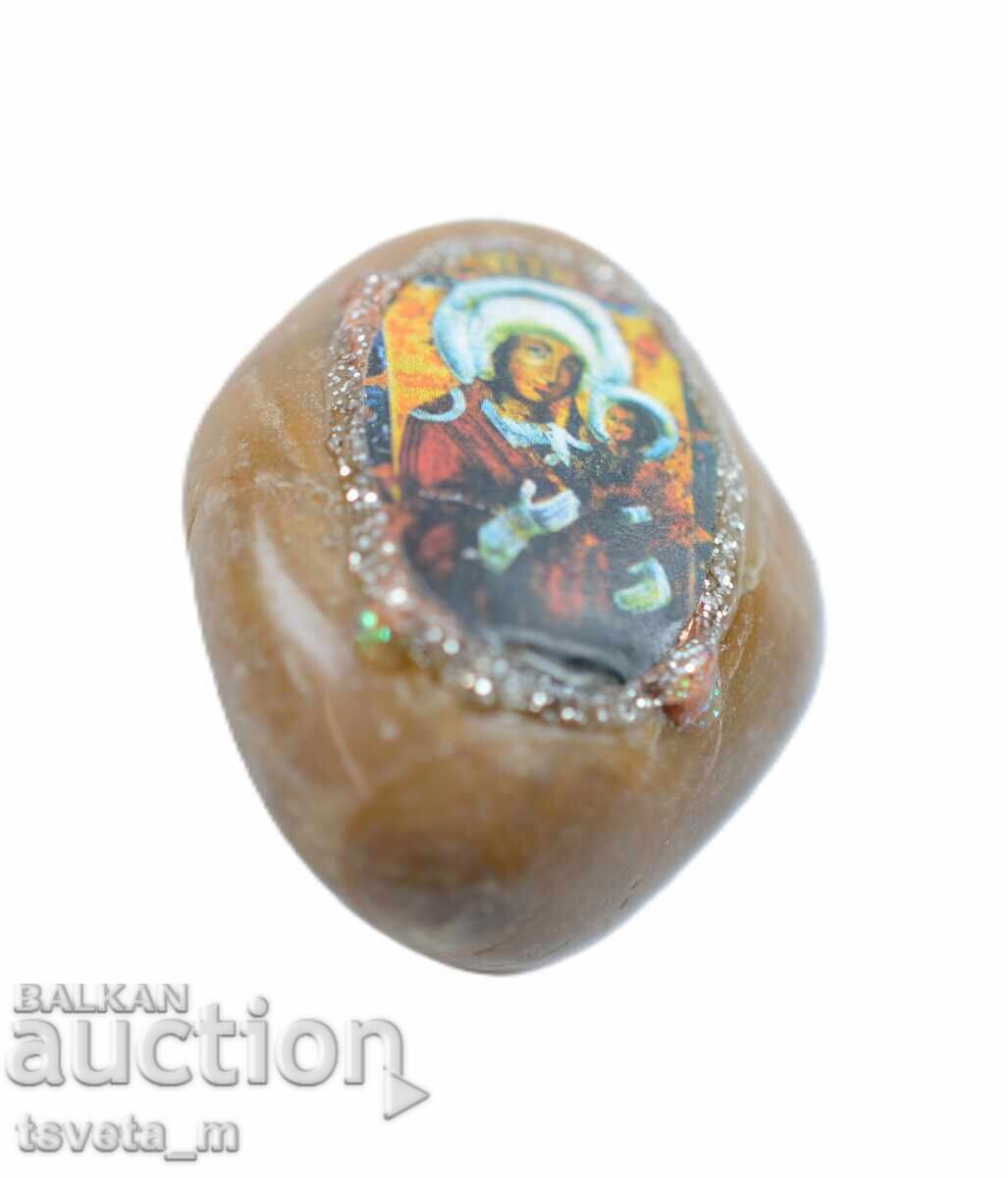 Auction  Icon on natural stone - refrigerator magnet