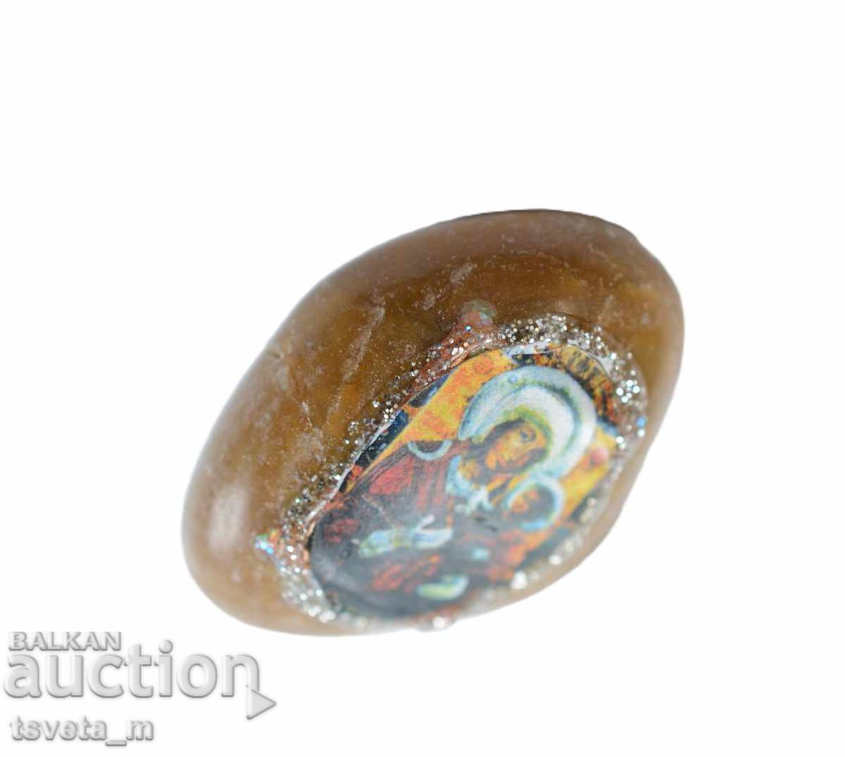 Icon on natural stone - refrigerator magnet