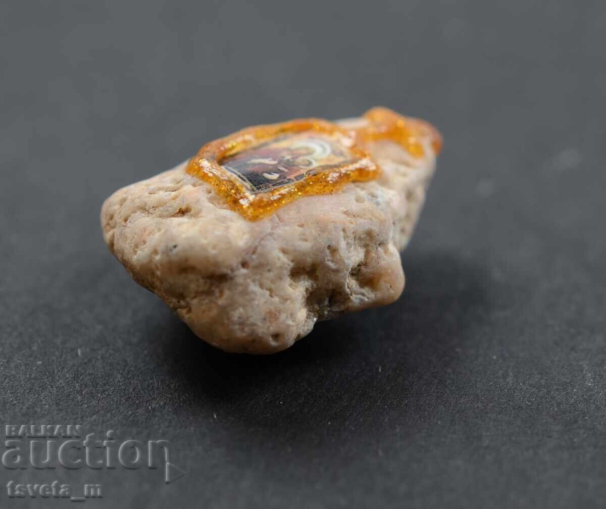 Auction  Icon on natural stone - refrigerator magnet