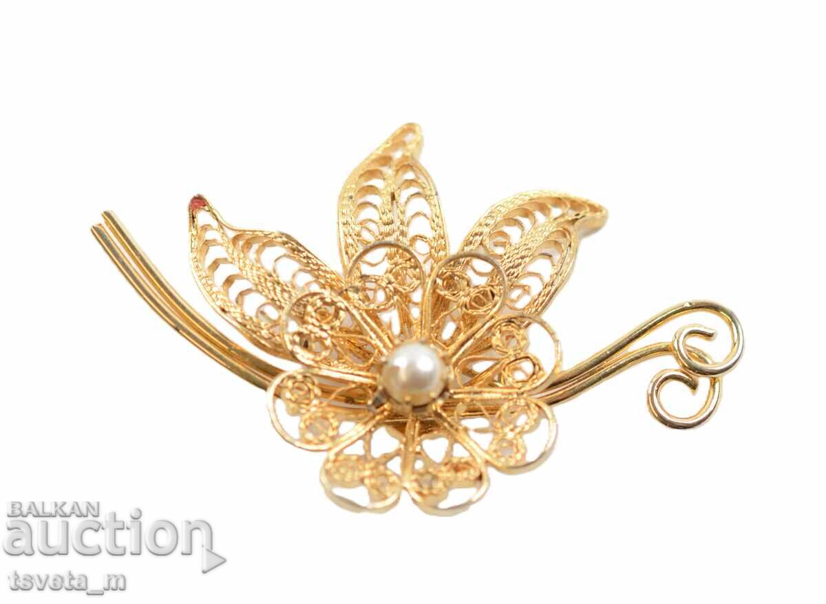 Брошка игла цвете филигран