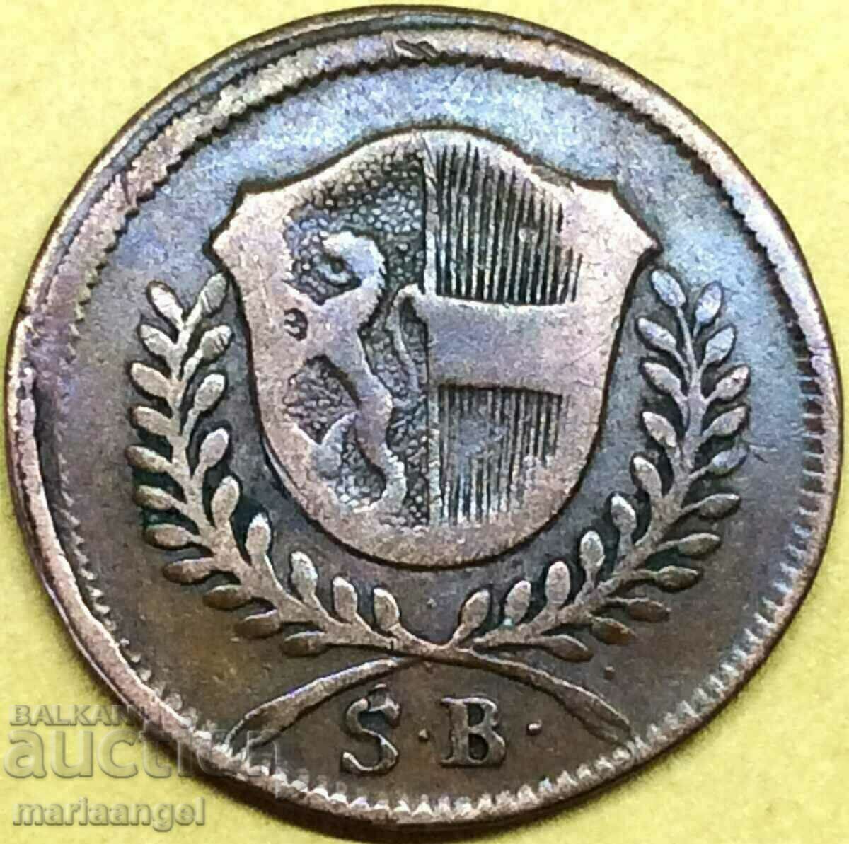 1 Kreuzer 1800 Salzburg Bishopric 25mm 5.55g 1 Kreuzer 1800 Salzburg Bishopric 25mm 5.55g