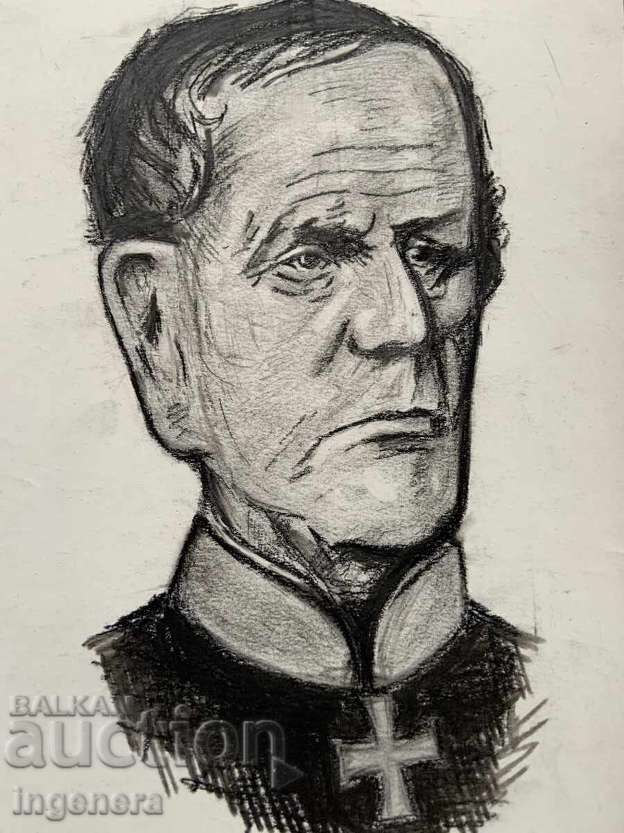 РИСУНКА ВЪГЛЕН ГРАФИТ ГРАФИКА КАРТИНА ПОРТРЕТ КАРТОН с цена 17.00 лв. | € 8.69