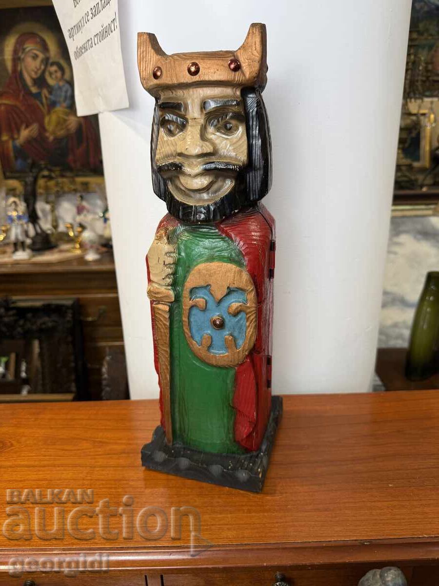 Ξύλινο κουτί κρασιού "ΒΙΚΙΝΓΚ". №7398